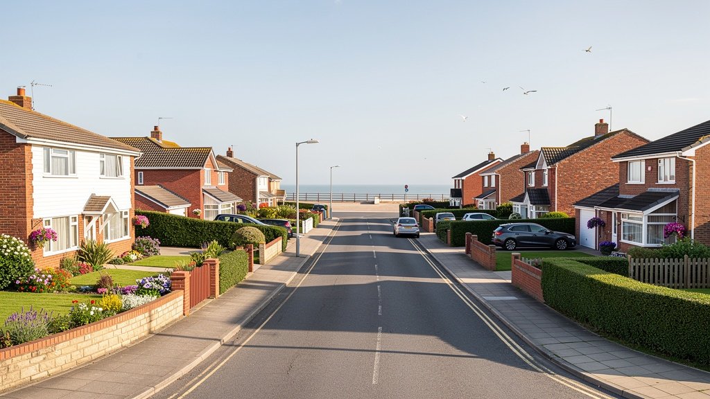 Residential homes on the Fylde Coast near Cleveleys and Poulton-le-Fylde, Lancashire